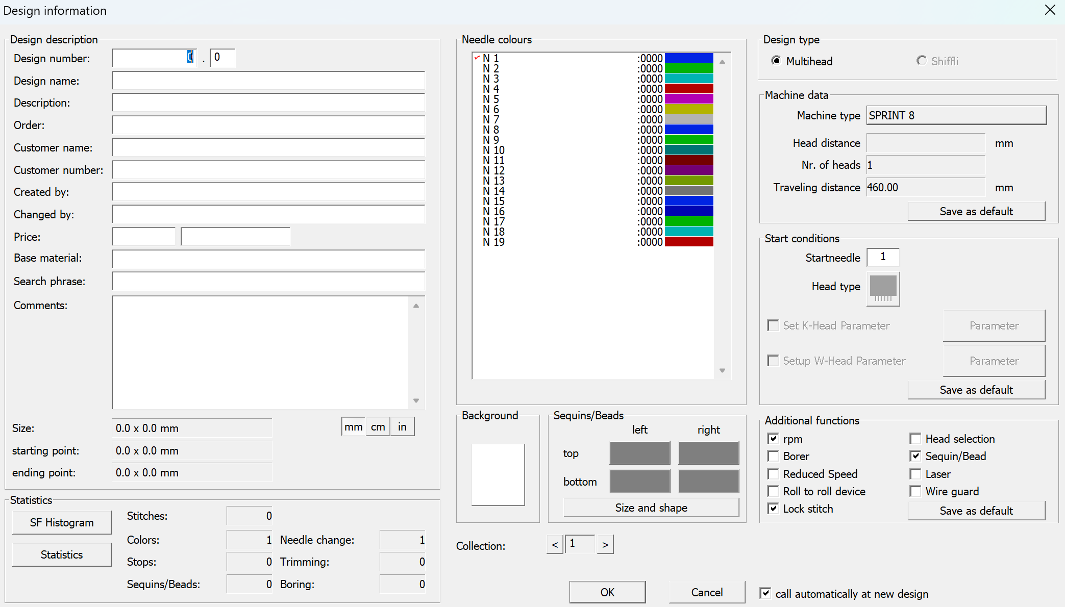 Design Information Screen